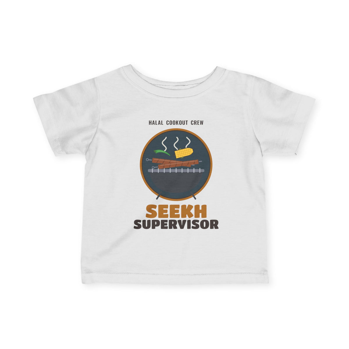 Seekh Supervisor Halal Cookout Baby T-Shirt in White – AdabStars