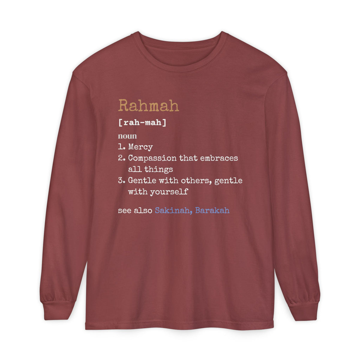 Rahmah Definition Ramadan Long Sleeve Shirt | Islamic Meaning Mercy Compassion Muslim | AdabStars Islamic Apparel