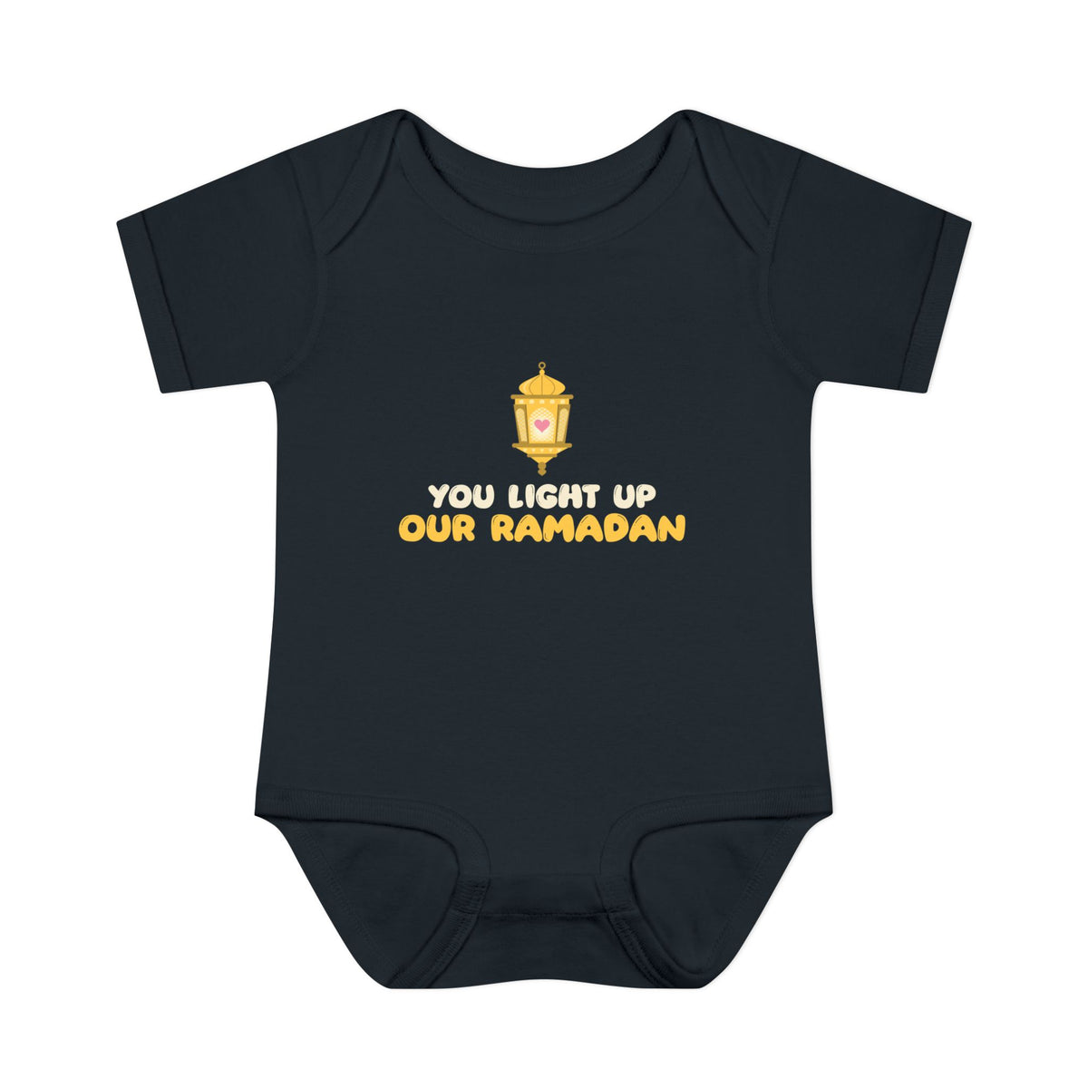 You Light Up Our Ramadan Baby Bodysuit in Black – AdabStars