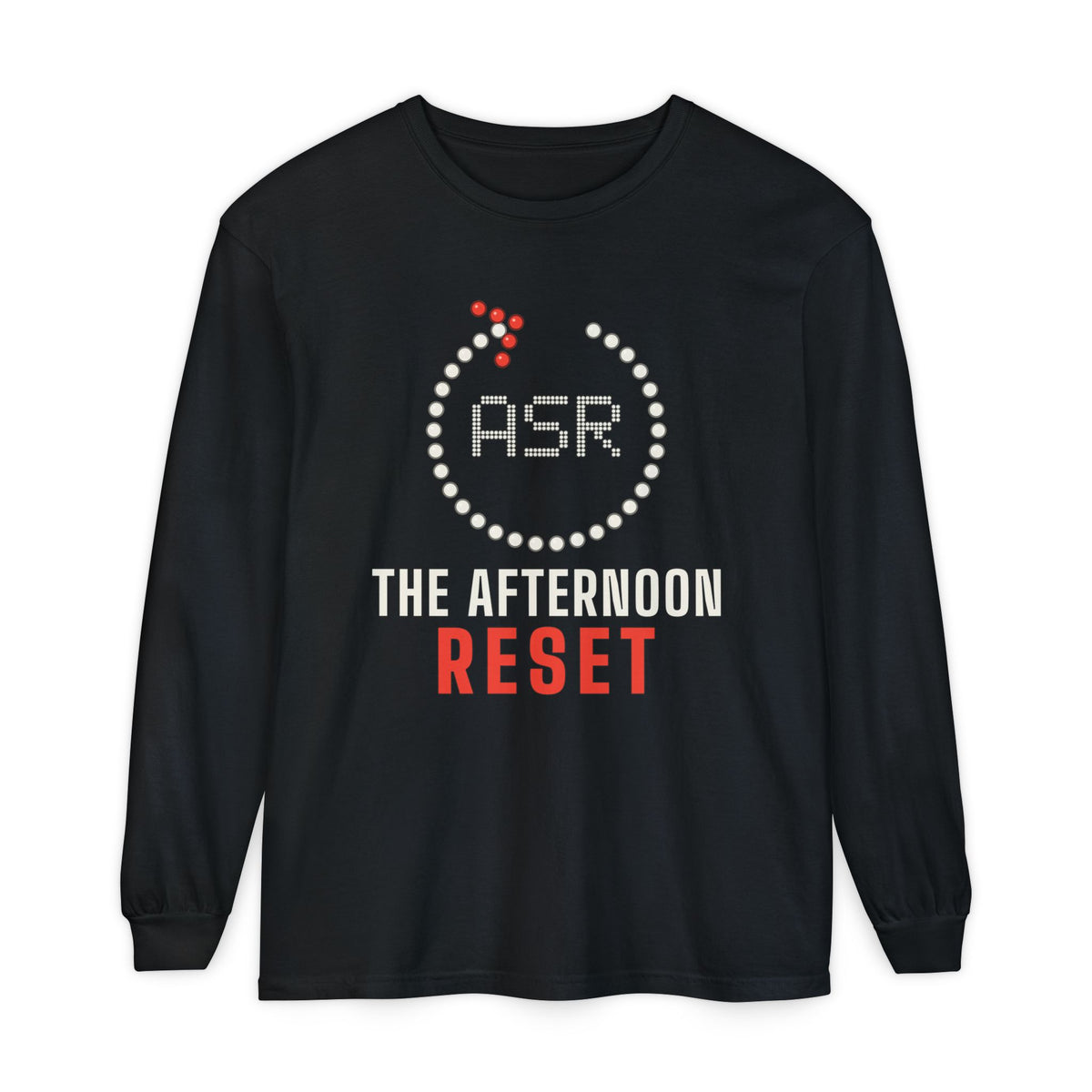 Asr: The Afternoon Reset Islamic Heavyweight Long Sleeve Shirt in Black – AdabStars