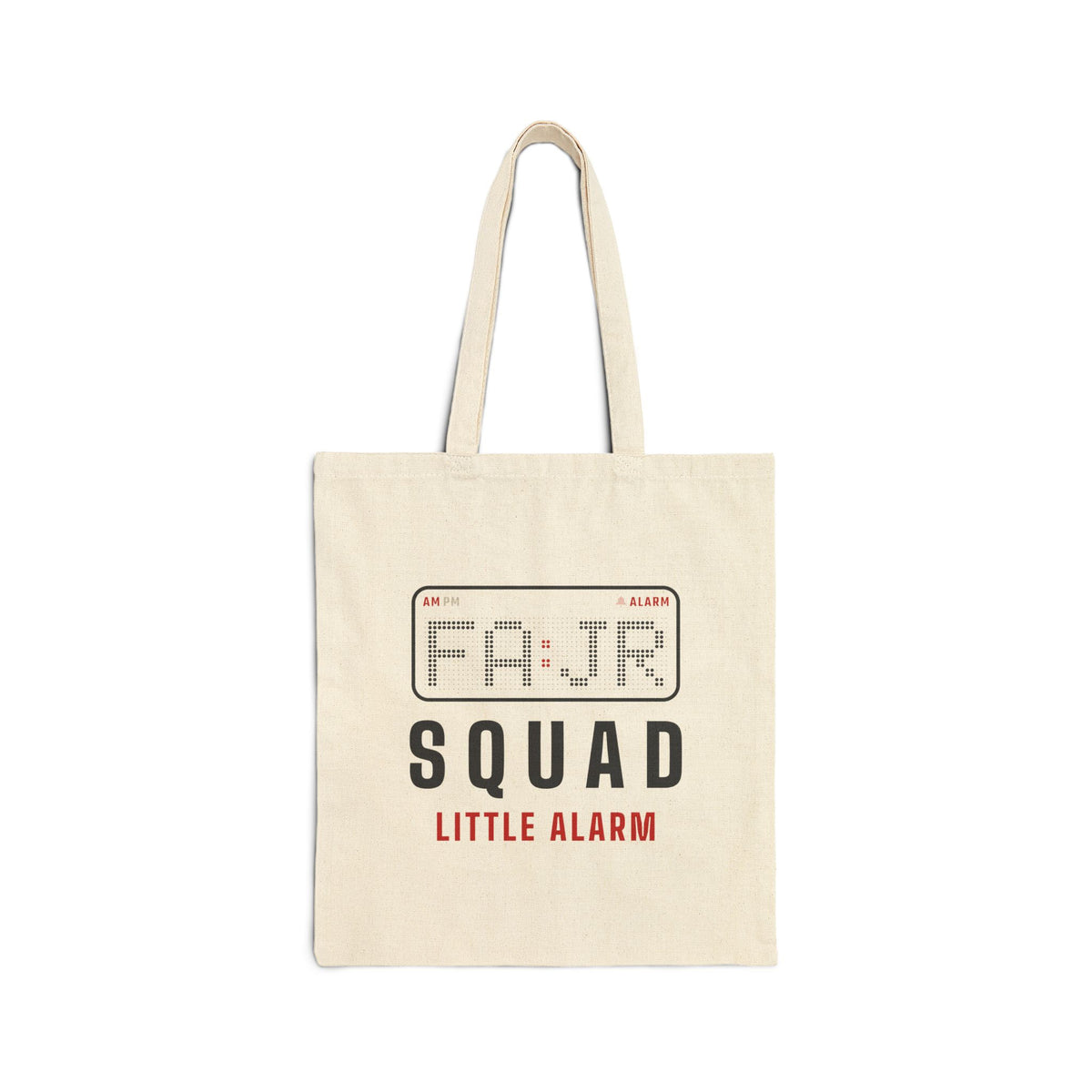 Fajr Squad: Little Alarm Islamic Canvas Tote Bag in Natural, double-sided print – AdabStars