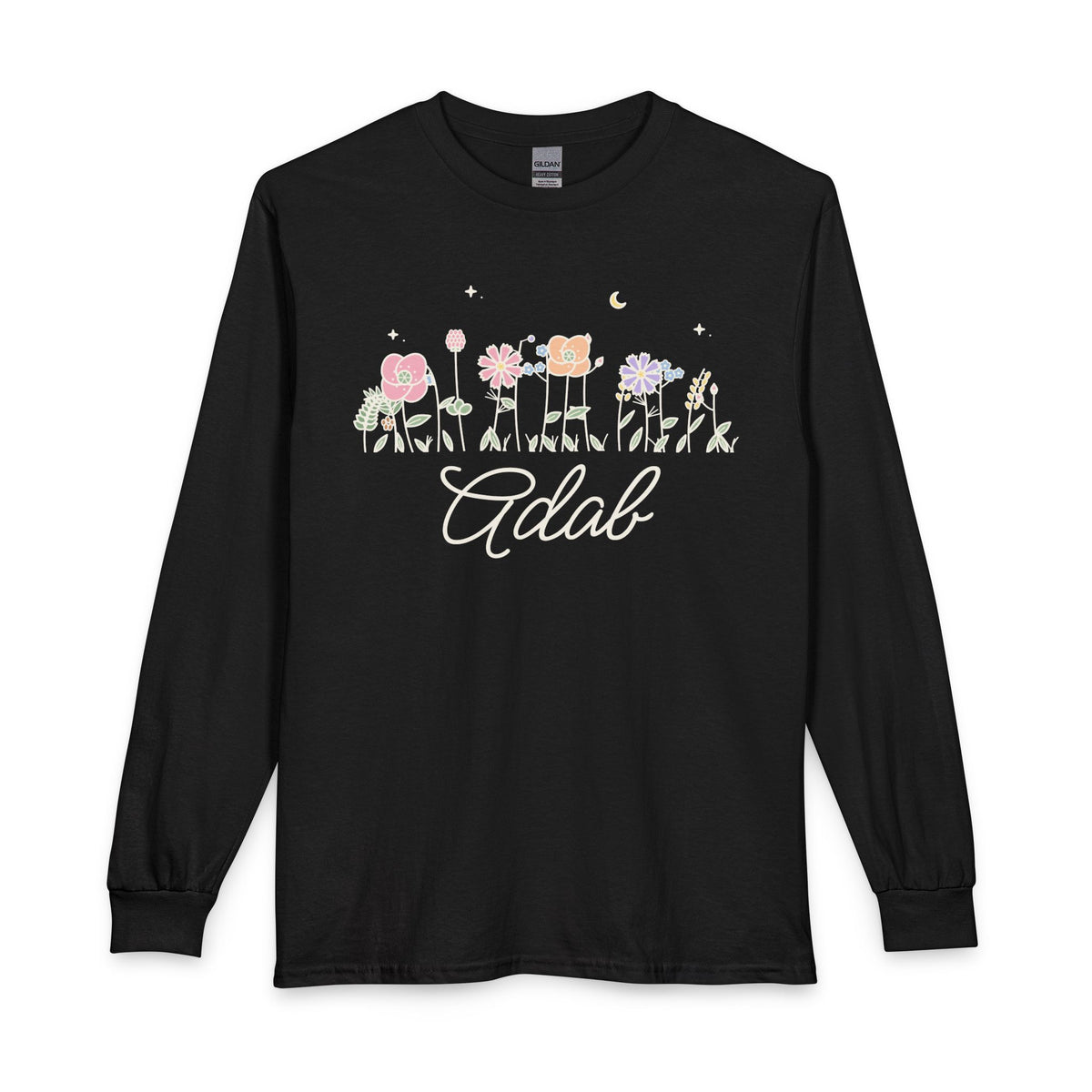 Adab Meadow Flowers Long Sleeve Shirt in Black – AdabStars