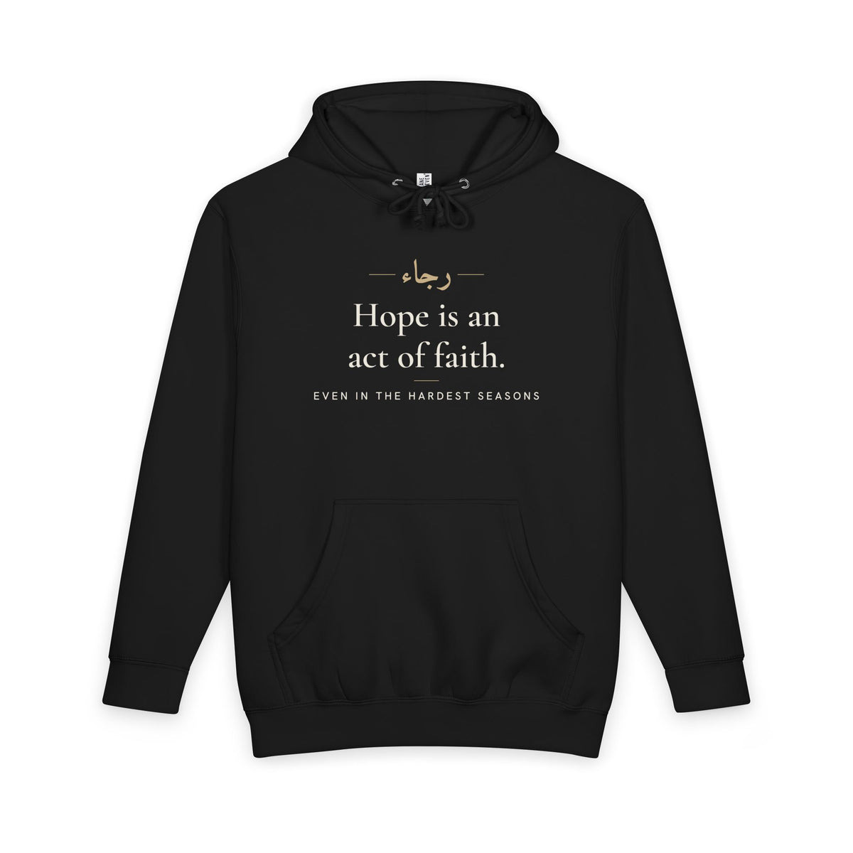Hope is an act of faith Islamic Heavyweight Premium Heavyweight Hoodie in Black – AdabStars