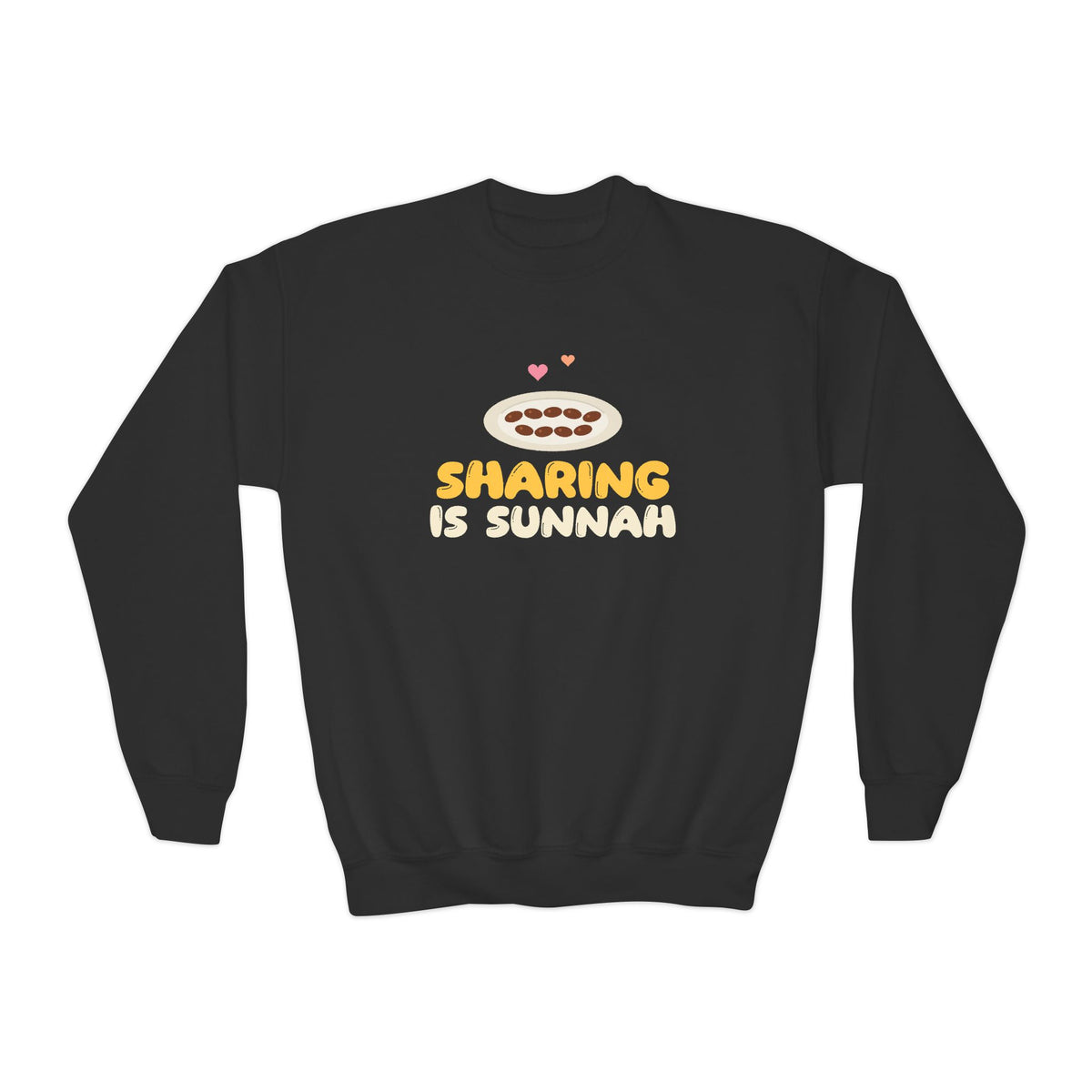 Sharing Is Sunnah Islamic Kids Sweatshirt | Muslim Kids Kindness Islamic Dates Plate | AdabStars Islamic Kids Apparel