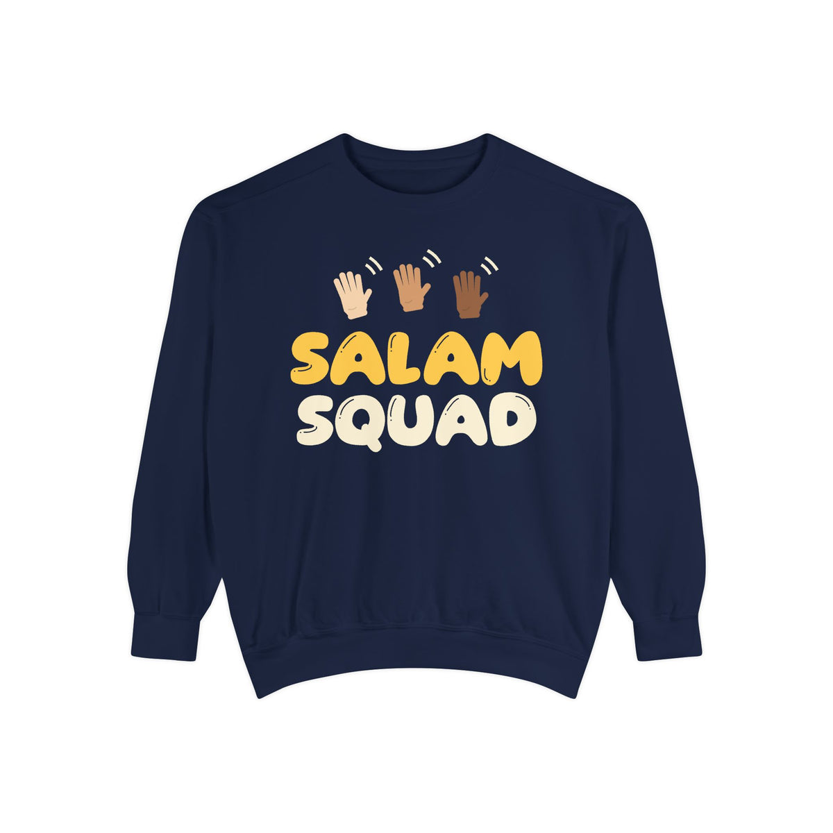 Salam Squad Islamic Sweatshirt | Muslim Kids Islamic Greeting Waving Hands | AdabStars Islamic Kids Apparel