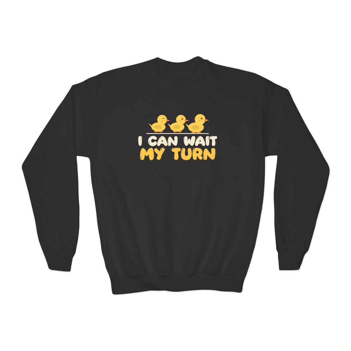 Wait My Turn Ramadan Kids Sweatshirt | Adab Kids I Can Wait My Turn Patience Ducklings In a Row | AdabStars Islamic Kids Apparel