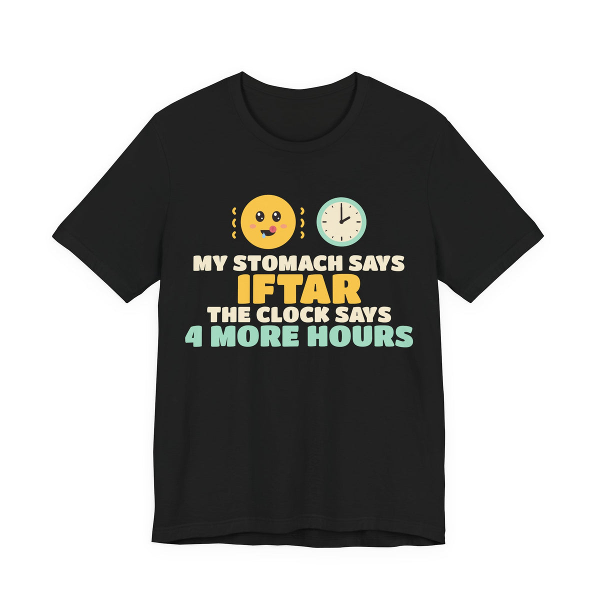 My Stomach Says Iftar Shirt | Ramadan My Stomach Says Iftar Funny Fasting Clock Hungry | AdabStars Islamic Apparel