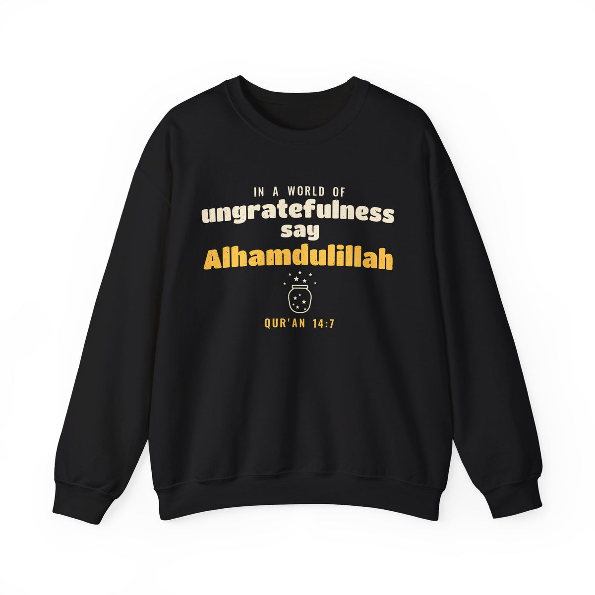 Say Alhamdulillah Crewneck Sweatshirt in Black – AdabStars