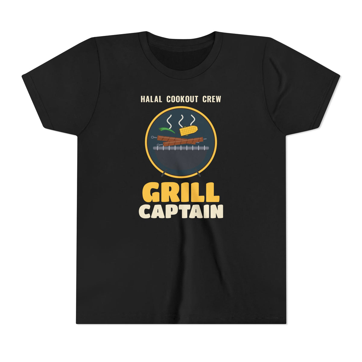 Grill Captain Halal Cookout Islamic Kids T-Shirt in Black – AdabStars