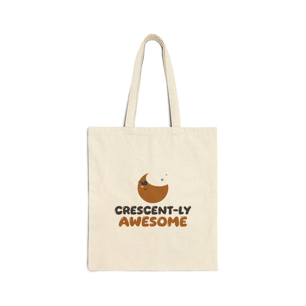 Crescent-ly Awesome Canvas Tote Bag in Natural, double-sided print – AdabStars