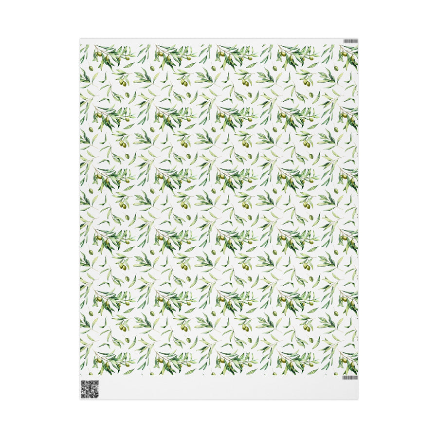 Olive Branch and Leaf  Islamic Gift Wrapping Paper – Watercolor Olive Leaf Design for Eid, Ramadan & Special Occasions
