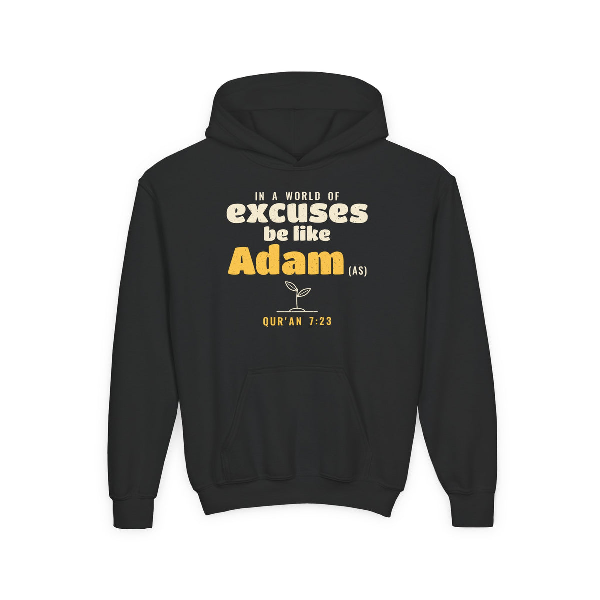 Be Like Adam (AS) Kids Hoodie, Front Print | Prophet Adam Repentance Story | AdabStars