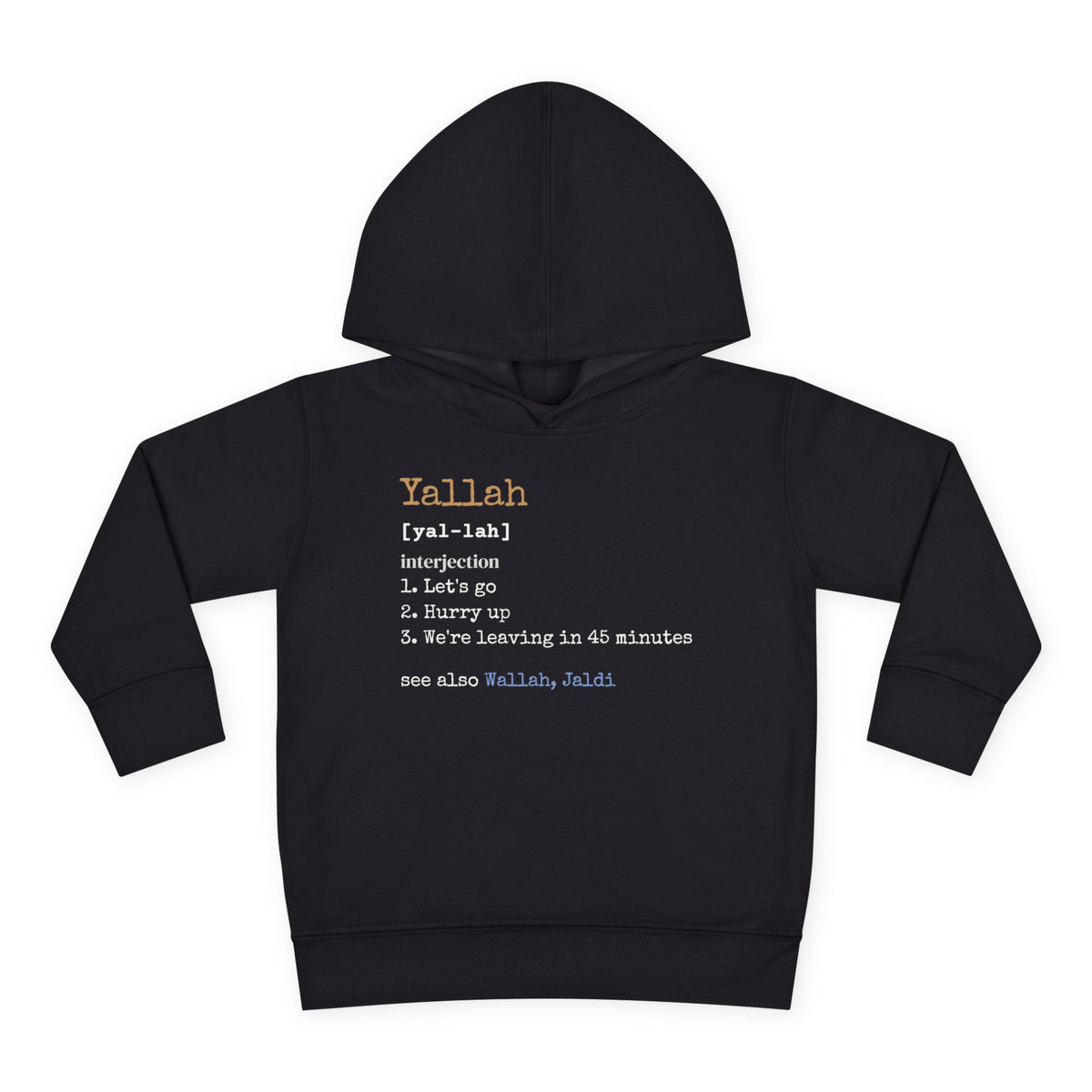 Yallah Definition Islamic Toddler Hoodie in Black – AdabStars
