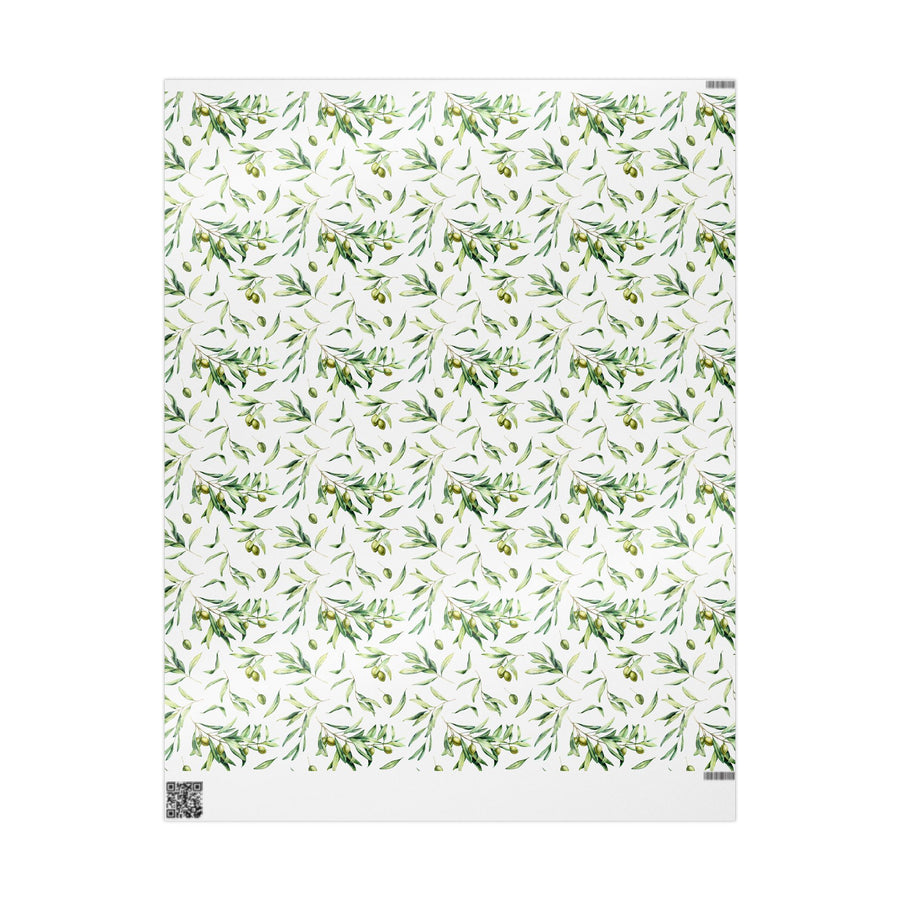 Olive Branch and Leaf  Islamic Gift Wrapping Paper – Watercolor Olive Leaf Design for Eid, Ramadan & Special Occasions