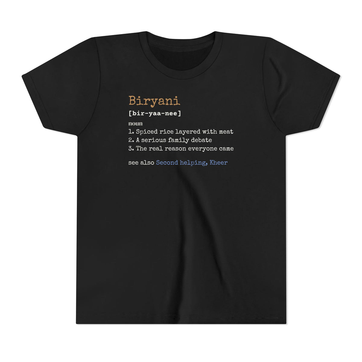Biryani Definition Islamic Kids T-Shirt in Black – AdabStars