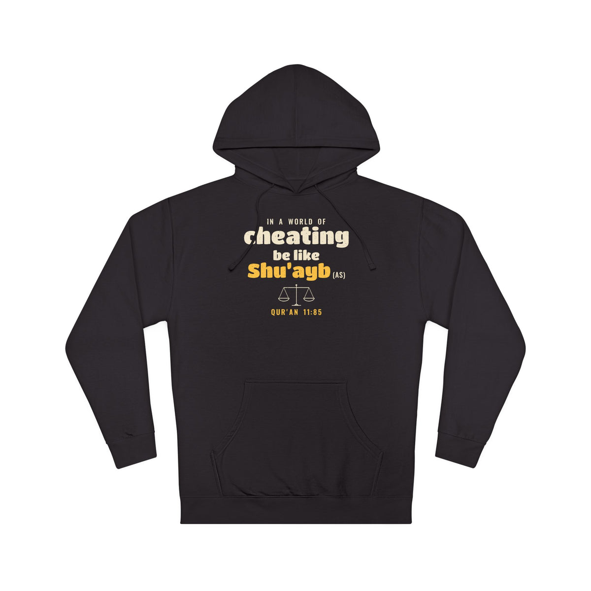 Be Like Shu'ayb (AS) Hoodie | Prophet Shu'ayb Honesty Story, Qur'an 11:84-85 on the Back | AdabStars