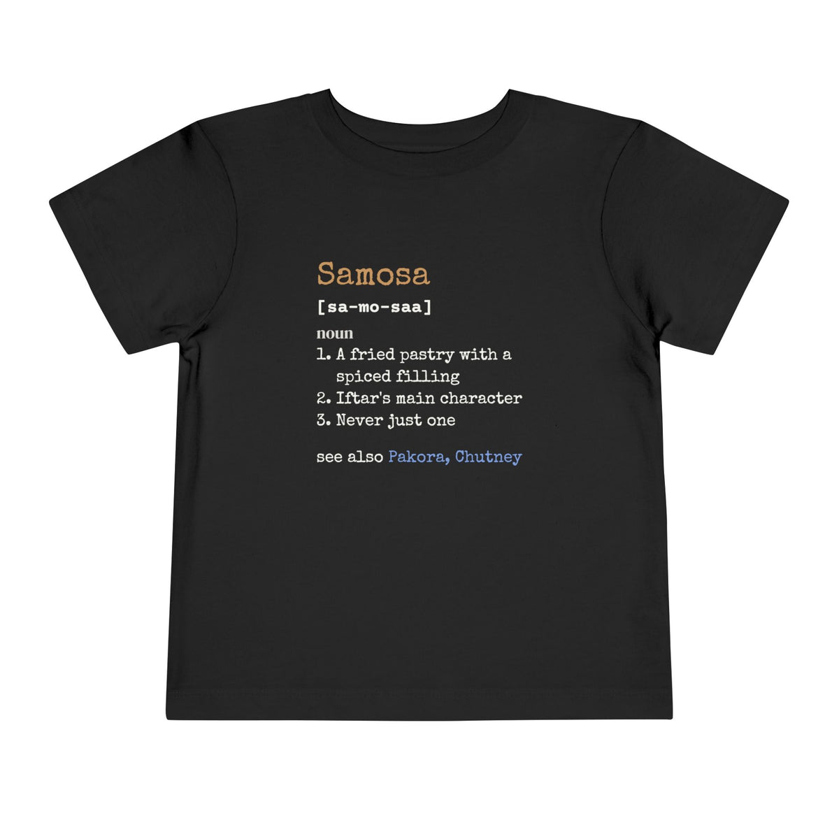 Samosa Definition Islamic Toddler T-Shirt in Black – AdabStars