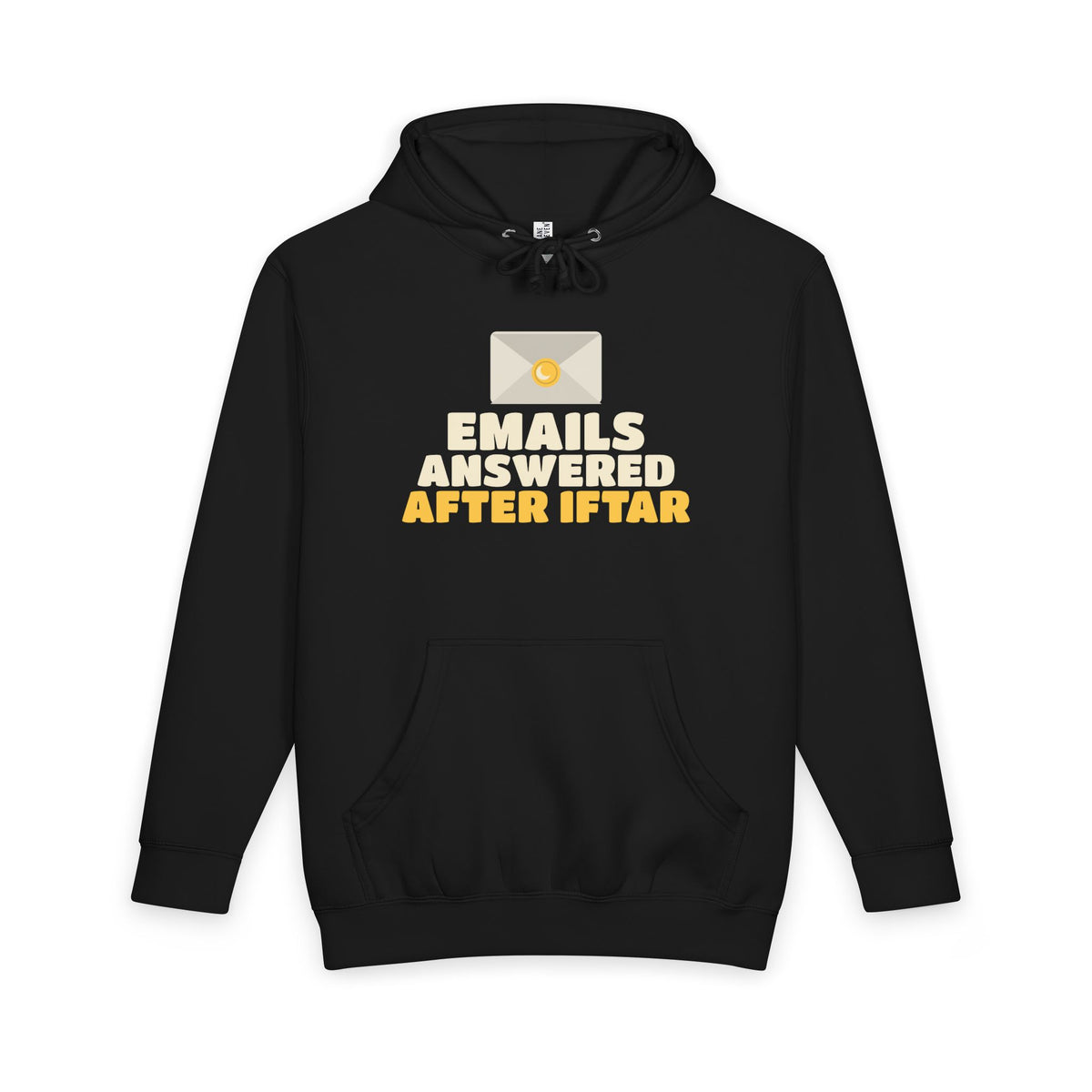 Emails Answered After Iftar Heavyweight Premium Heavyweight Hoodie in Black – AdabStars