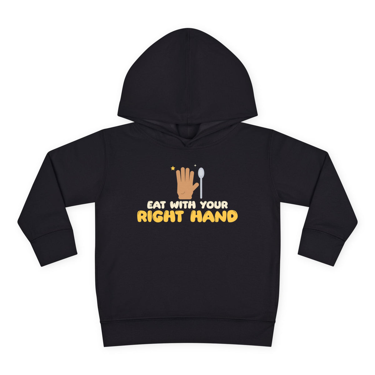 Eat With Your Right Hand Islamic Toddler Hoodie in Black – AdabStars