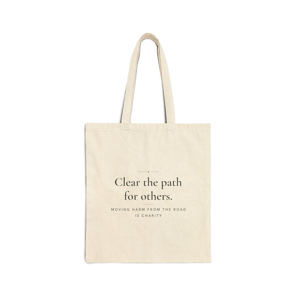 Clear the path for others Islamic Canvas Tote Bag in Natural, double-sided print – AdabStars