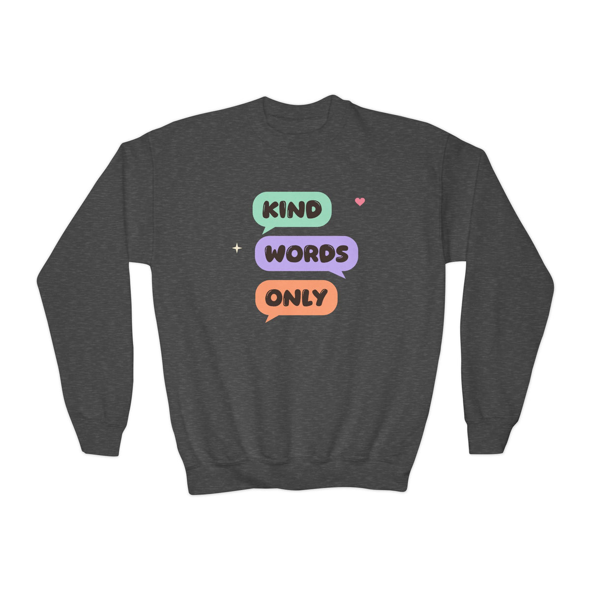 Kind Words Only Ramadan Kids Sweatshirt | Adab Kids Kind Words Only Speech Bubbles Gentle Muslim | AdabStars Islamic Kids Apparel