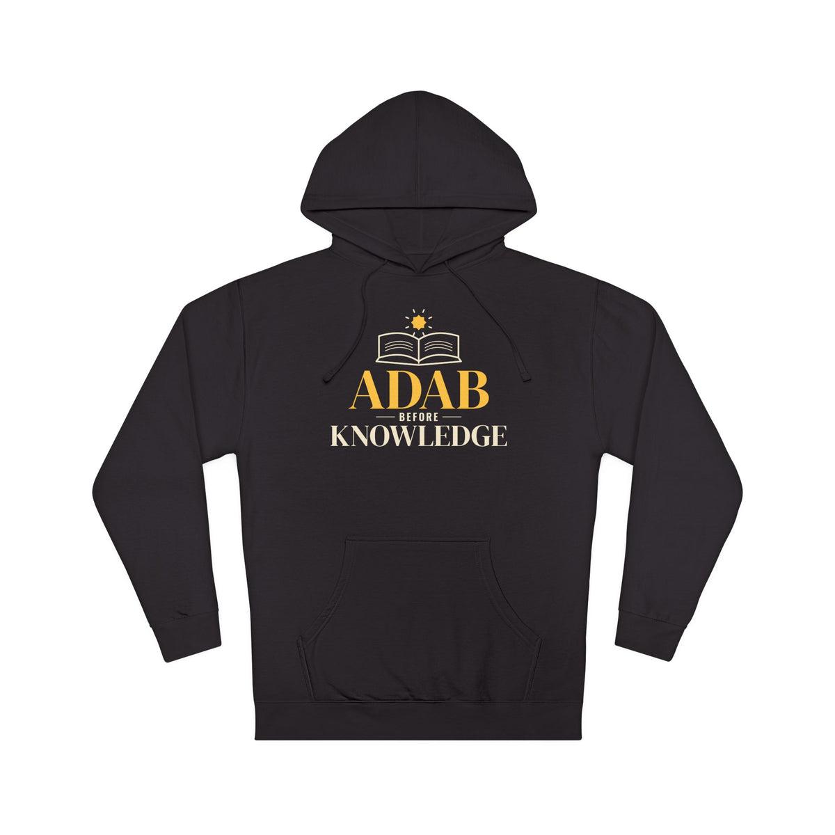 Adab Before Knowledge Islamic Hoodie | Islamic Saying Scholars Student Book | AdabStars Islamic Apparel
