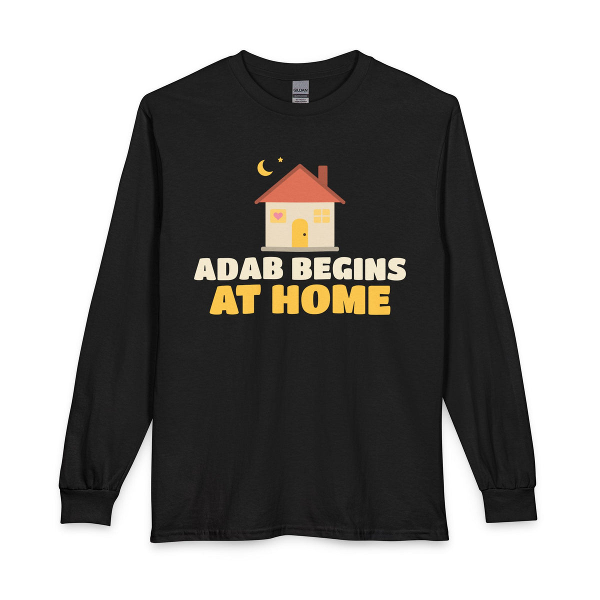 Adab Begins At Home Islamic Long Sleeve Shirt in Black – AdabStars