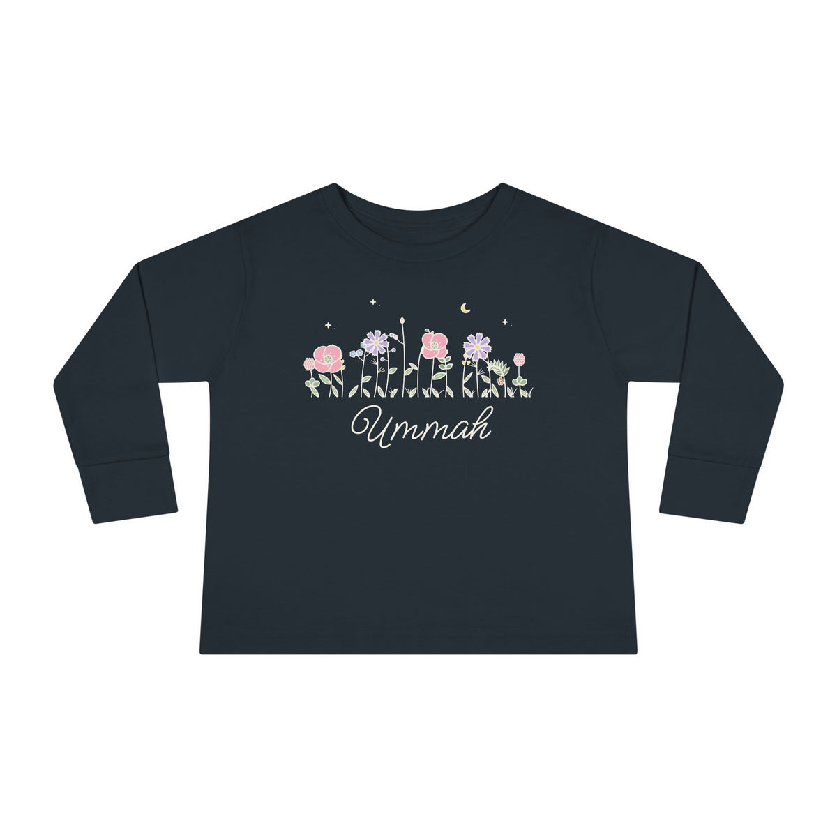 Ummah Meadow Flowers Islamic Toddler Toddler Long Sleeve Shirt in Black – AdabStars