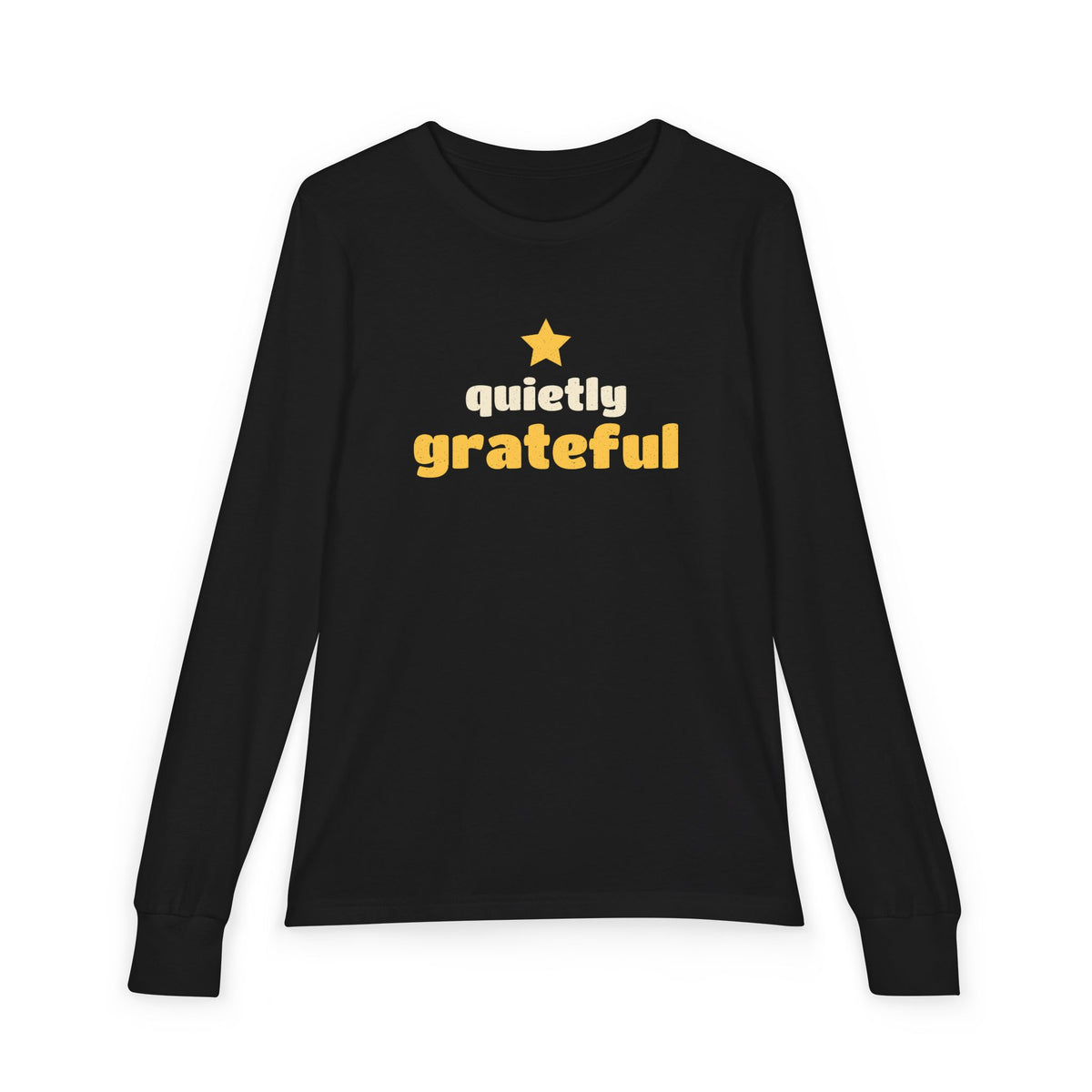 Quietly Grateful Ramadan Kids Long Sleeve Shirt | Ramadan Gratitude Muslim Youth Star | AdabStars Islamic Apparel