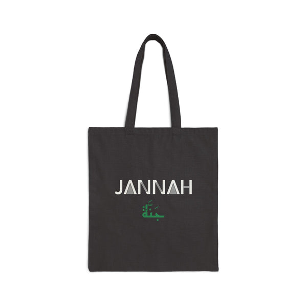 Jannah Dual Language Canvas Tote Bag in Black, double-sided print – AdabStars