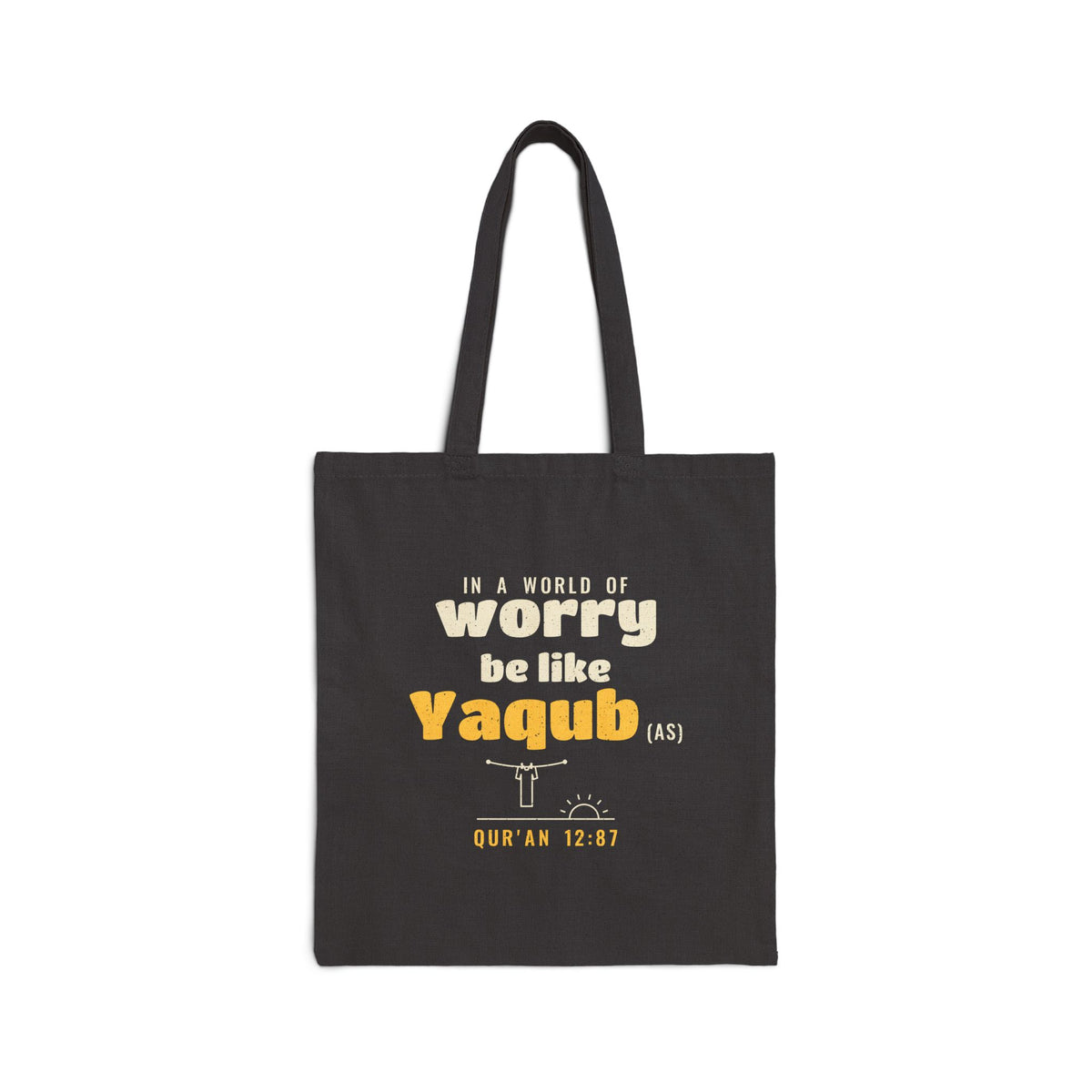 Be Like Yaqub (AS) Canvas Tote Bag in Black, one-sided print – AdabStars