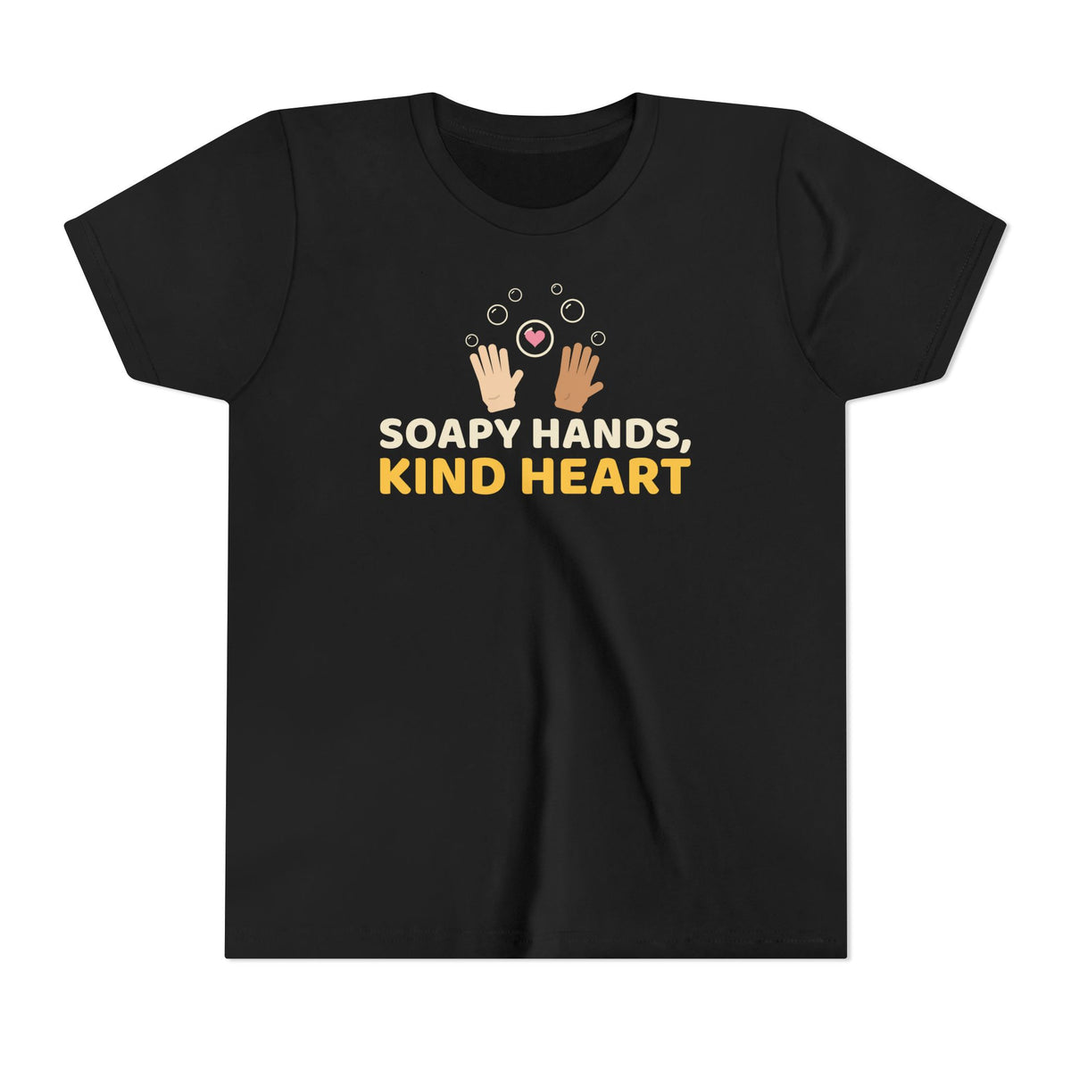 Soapy Hands Kind Heart Ramadan Kids Tee | Adab Kids Soapy Hands Kind Heart Handwashing Bubbles Muslim | AdabStars Islamic Kids Apparel