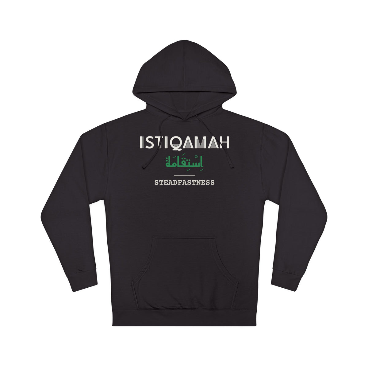 Istiqamah Dual Language with English Meaning Islamic Hoodie | Arabic Steadfastness Bilingual Minimal | AdabStars Islamic Apparel