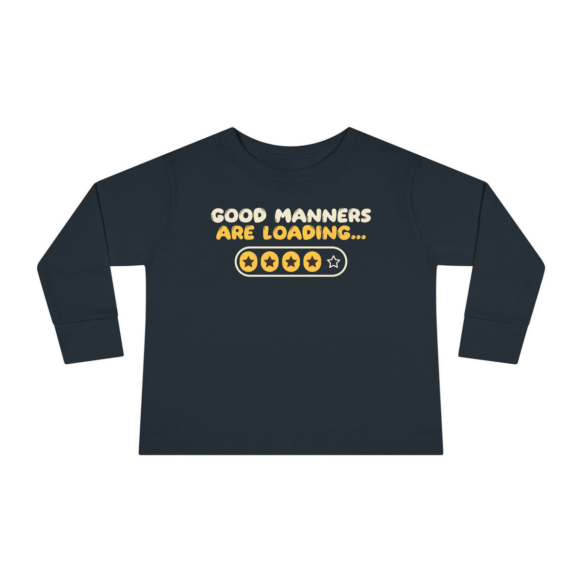Manners Loading Islamic Toddler Toddler Long Sleeve Shirt in Black – AdabStars