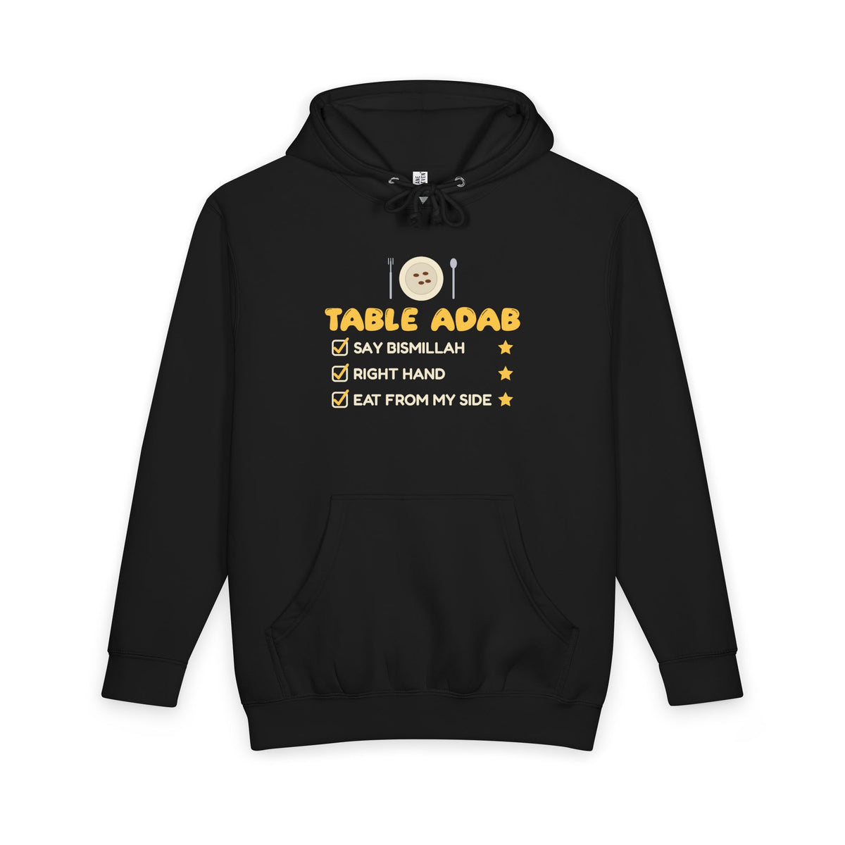 Table Adab Islamic Heavyweight Premium Heavyweight Hoodie in Black – AdabStars