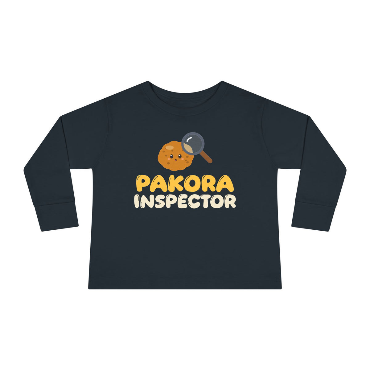 Pakora Inspector Ramadan Toddler Toddler Long Sleeve Shirt in Black – AdabStars