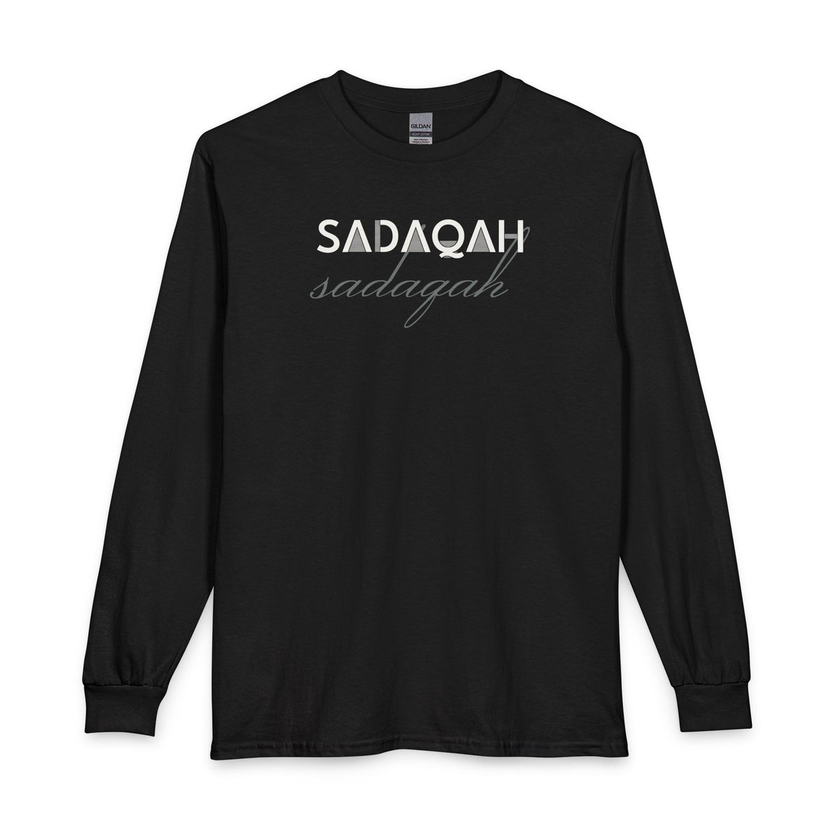 Sadaqah Islamic Long Sleeve Shirt in Black – AdabStars