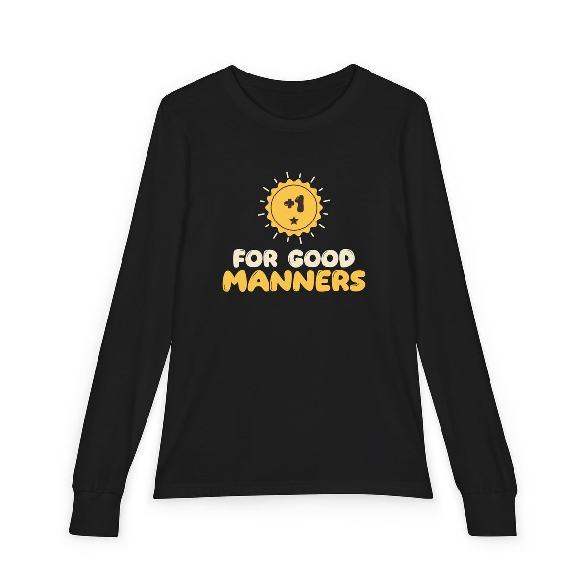 Plus One Star Ramadan Kids Long Sleeve Shirt | Good Manners Kids Plus One Star Reward Badge Adab Muslim | AdabStars Islamic Kids Apparel