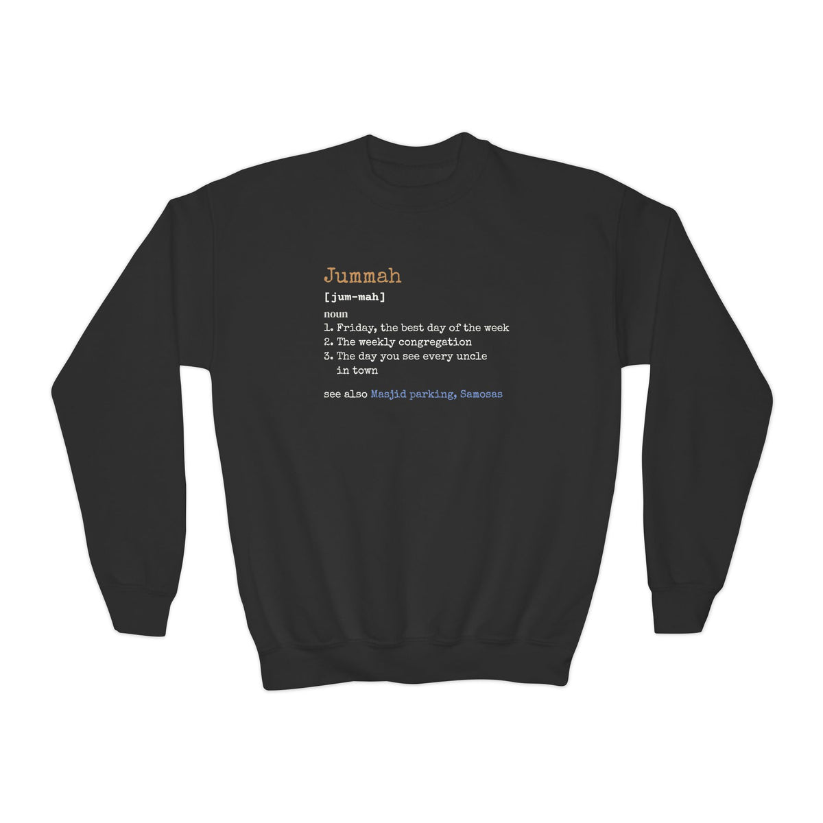 Jummah Definition Islamic Kids Sweatshirt in Black – AdabStars