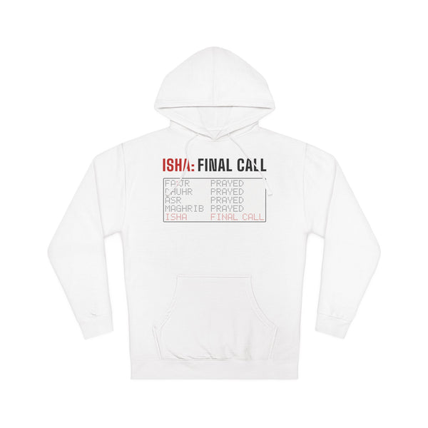 Isha: Final Call Islamic Hoodie in White – AdabStars