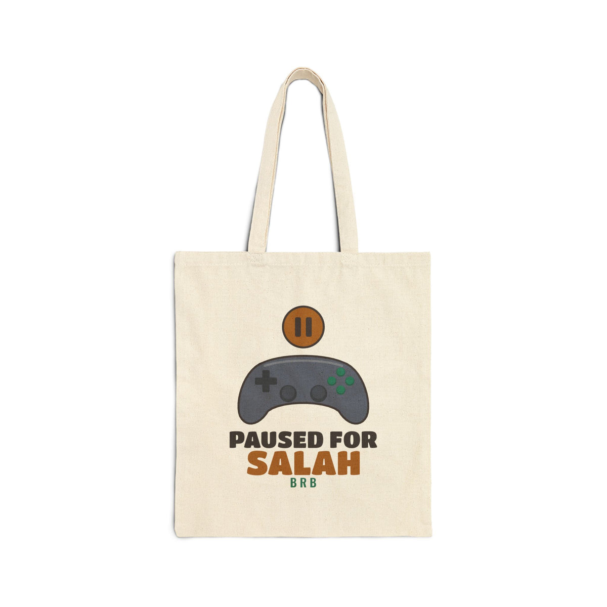 Paused for Salah Canvas Tote Bag in Natural, double-sided print – AdabStars