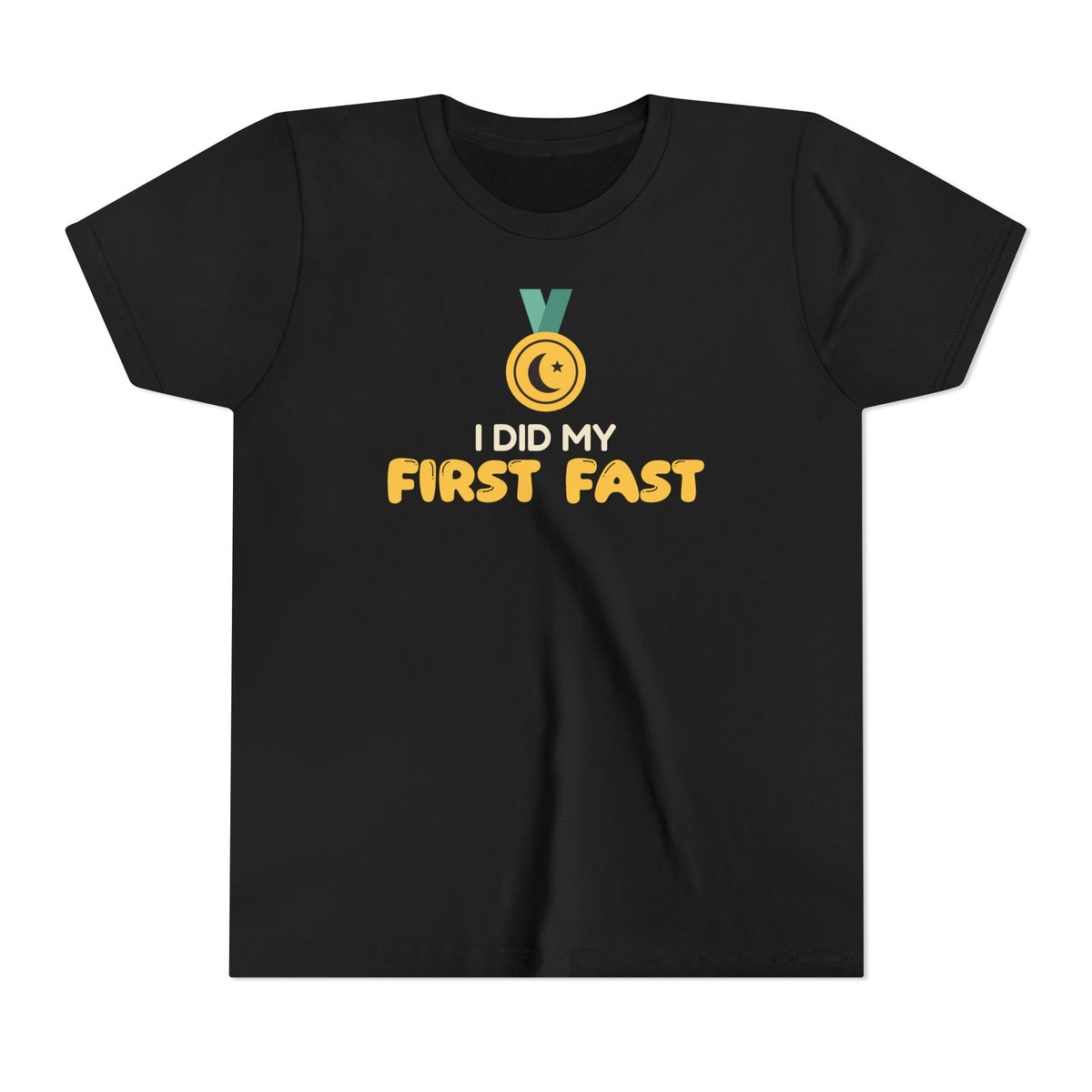 I Did My First Fast Ramadan Kids Tee | Ramadan Kids Milestone Medal Proud | AdabStars Islamic Kids Apparel