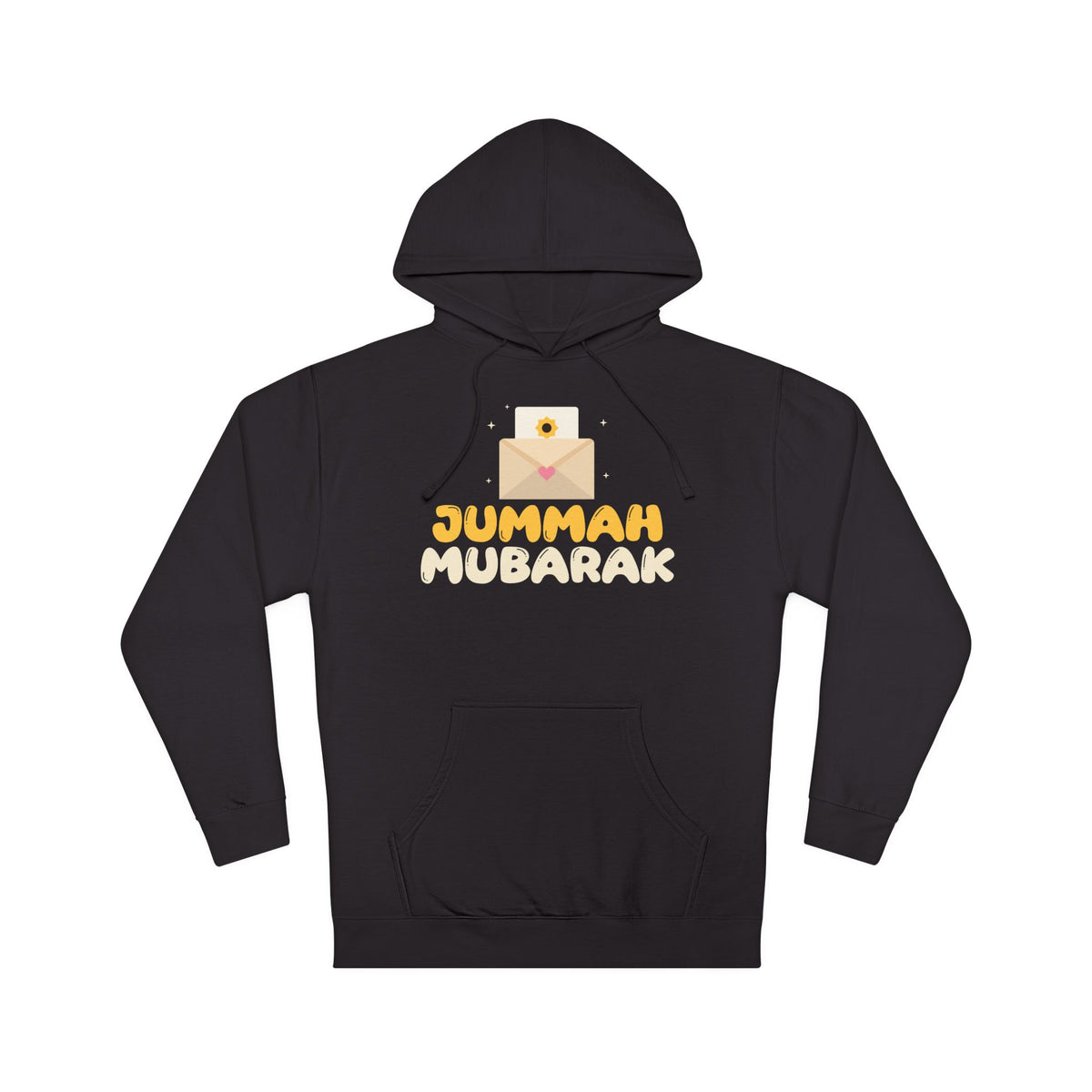 Jummah Mubarak Envelope Islamic Hoodie in Black – AdabStars