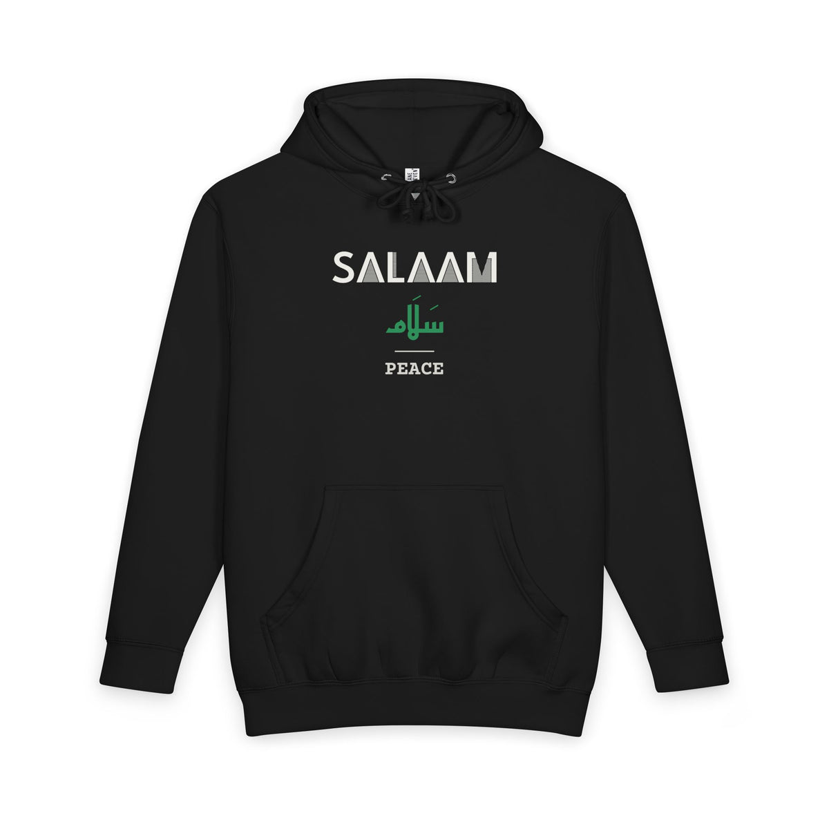 Salaam Dual Language with English Meaning Islamic Heavyweight Premium Heavyweight Hoodie in Black – AdabStars