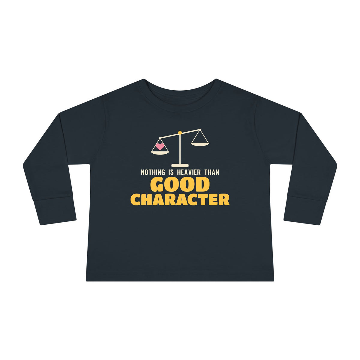 Heavier Than Good Character Islamic Toddler Toddler Long Sleeve Shirt in Black – AdabStars