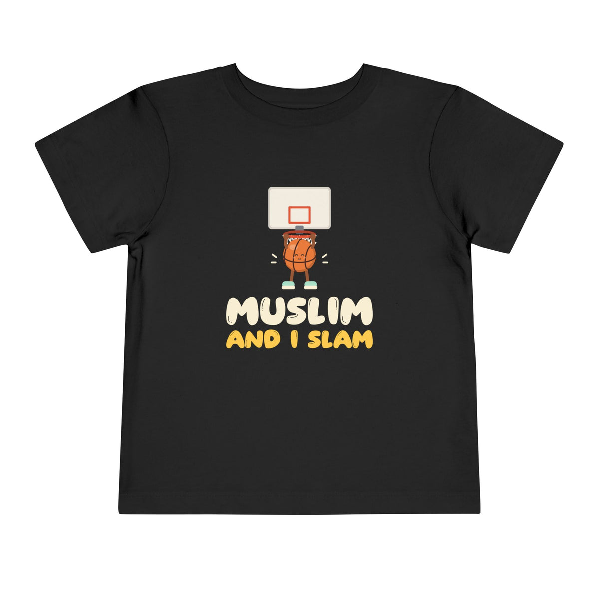 Muslim And I Slam Muslim Toddler Tee | Kids Basketball Rhyme Dunking Ball Pun | AdabStars Islamic Kids Apparel
