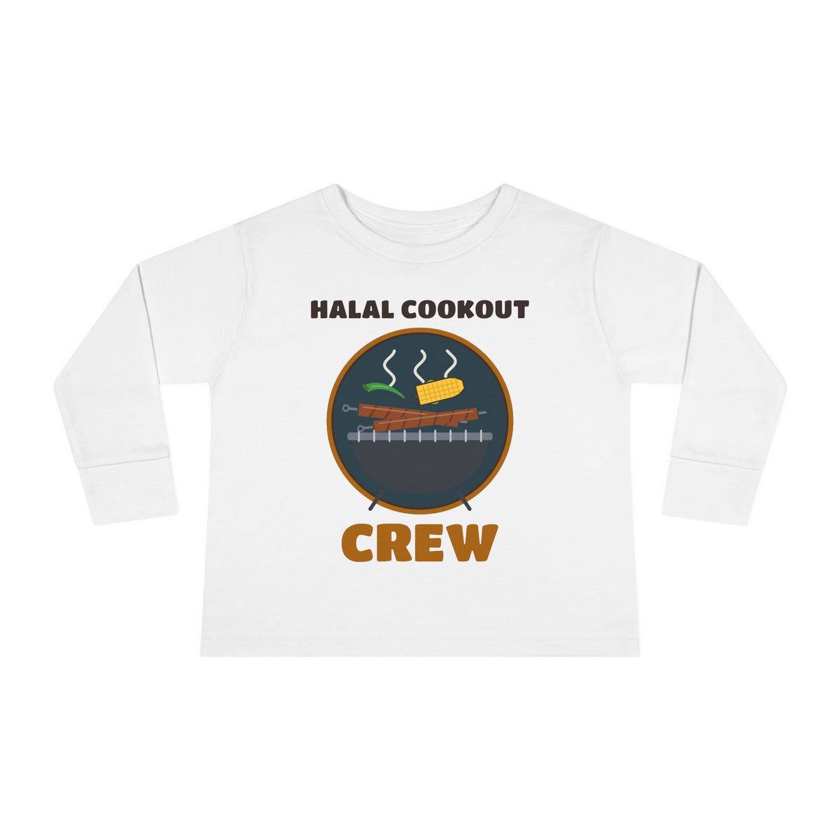 Halal Cookout Crew Toddler Long Sleeve Shirt in White – AdabStars