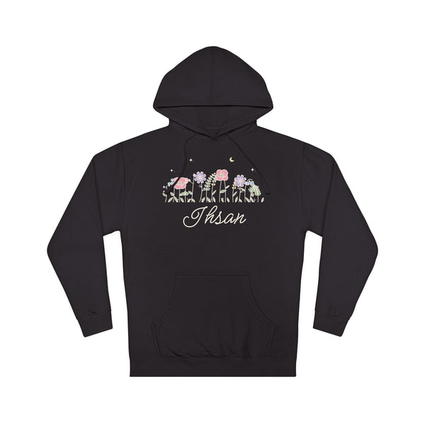 Ihsan Meadow Flowers Islamic Hoodie in Black – AdabStars