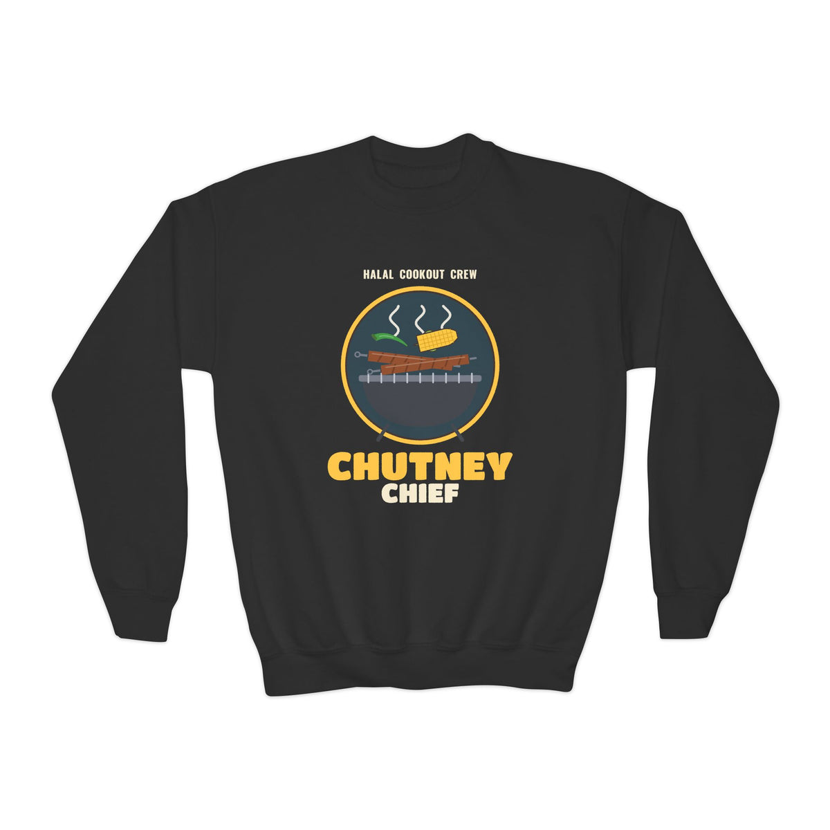 Chutney Chief Halal Cookout Kids Sweatshirt in Black – AdabStars
