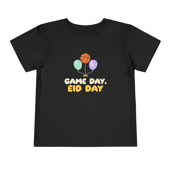 Game Day, Eid Day Toddler Tee | Basketball Game Day Kids Balloons Celebration Muslim | AdabStars Islamic Kids Apparel
